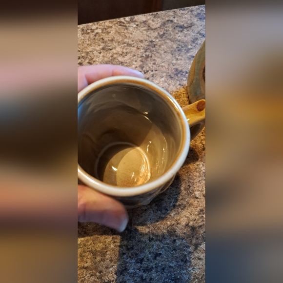 2-Gibson Owl Coffee Tea Mug Creme/Blueish Glaze Stoneware Pottery Heavy Ceramic - Picture 3 of 9